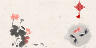 白色简约中国风复古唯美夏日荷花宣纸纹路展板背景夏天荷花